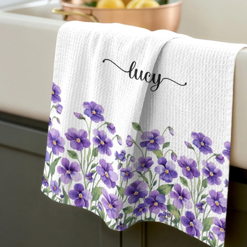Custom Kitchen Towel - Personalized Birthday Gifts For Wife, Daughter, Besties, Sisters, Granddaughter, Grandma, Mom, Yourself - Blooms Of Love