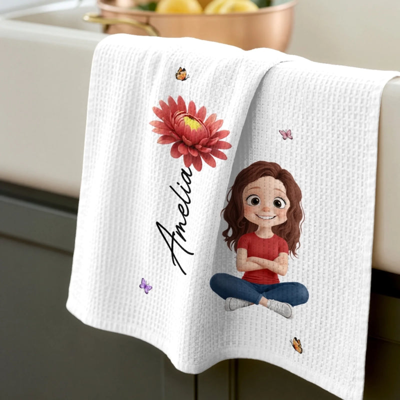 Custom Kitchen Towel - Personalized Birthday Gifts For Wife, Daughter, Besties, Sisters, Granddaughter, Grandma, Mom, Yourself - Where Delicious Memories Are Made