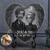Custom Photo Heart Shaped Stone With Stand - Personalized Halloween Anniversary Wedding Gifts For Husband And Wife, Him And Her - Together Till The Very End