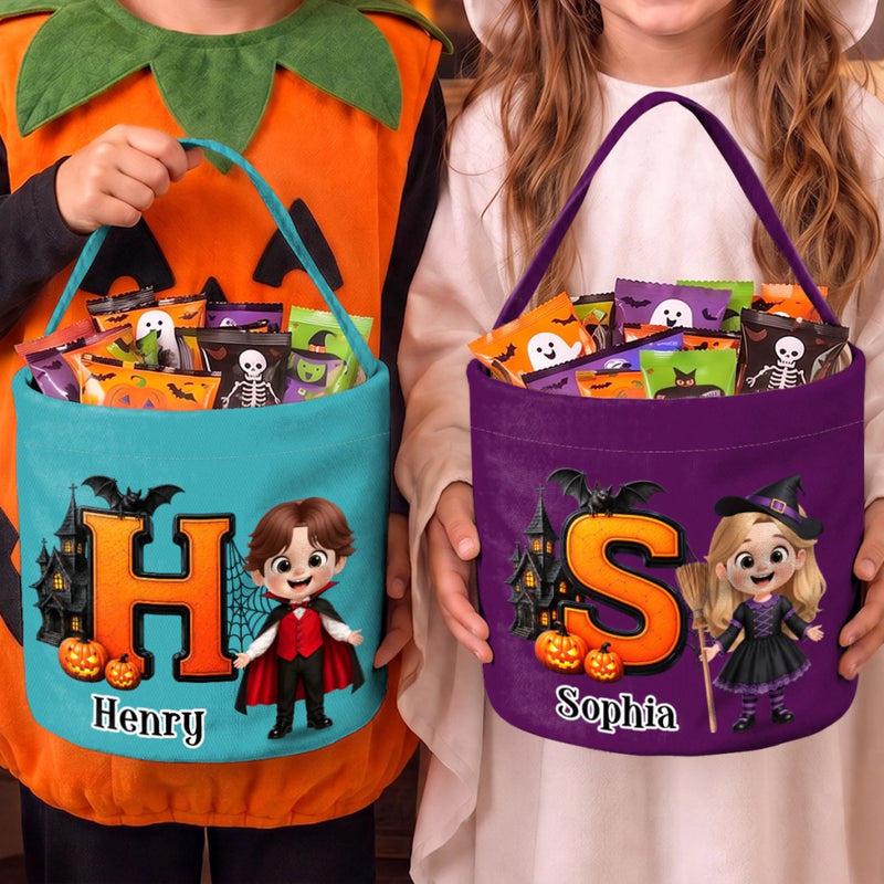 Custom Candy Basket - Personalized Halloween  Birthday Gifts For Kids - Little Witch Big Halloween Magic