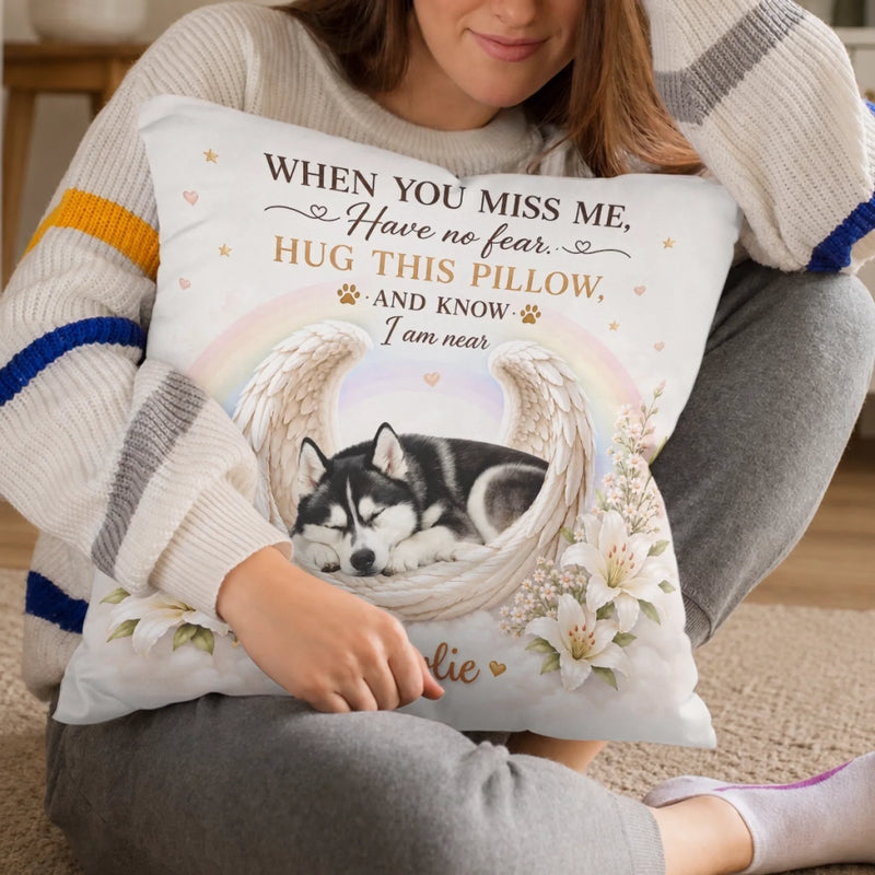 Custom Photo Pillow - Personalized Pet Memorial Sympathy Gifts For Dogs, Cats - Forever My Little Angel