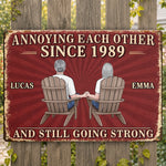 Custom Home Decor Metal Sign - Personalized Summer Vacation And Travel Gifts For Husband And Wife, Him And Her - Home Happy Zone