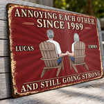 Custom Home Decor Metal Sign - Personalized Summer Vacation And Travel Gifts For Husband And Wife, Him And Her - Home Happy Zone