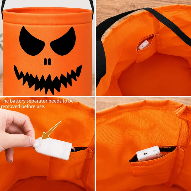 Custom LED Light Bucket Bag - Personalized Halloween Birthday Gifts For Kids - Little Boo Energy