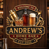 Custom Bar Shaped Metal Sign - Personalized Birthday Gifts For Husband, Son, Grandson, Brother, Grandpa, Dad, Yourself - Home Bar