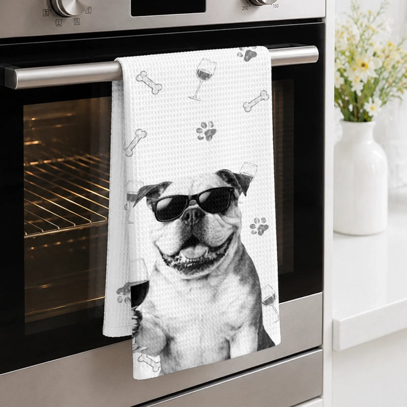 Custom Photo Funny Kitchen Towel - Personalized Birthday Gifts For Dog Cat Lovers, Dog Dad And Mom, Cat Owners - Pet Boss In Kitchen