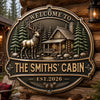 Custom Cabin Shaped Metal Sign - Personalized Summer Vacation And Travel Gifts For Mom, Dad, Brother, Sister - Cozy Days Happy Ways