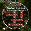 Custom Scrabble Circle Glass Ornament - Personalized Christmas Birthday Gifts For Mom, Dad, Brother, Sister - Side By Side Always Connected