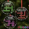 Custom Scrabble Circle Glass Ornament - Personalized Christmas Birthday Gifts For Mom, Dad, Brother, Sister - Side By Side Always Connected