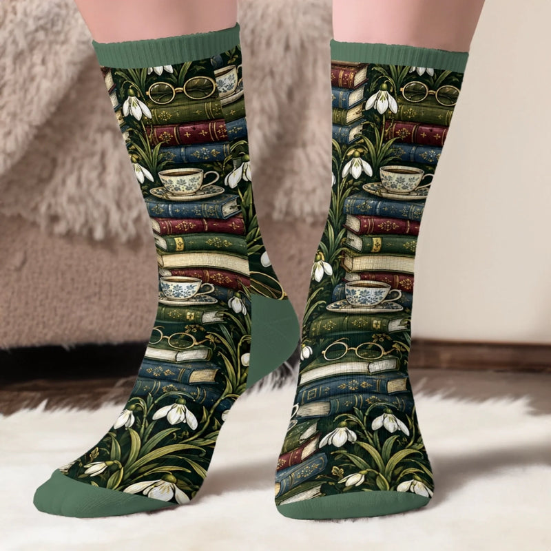 Custom Crew Socks - Personalized Bookish Gifts For Book Lovers, Bookworms, Readers - Busy Reading