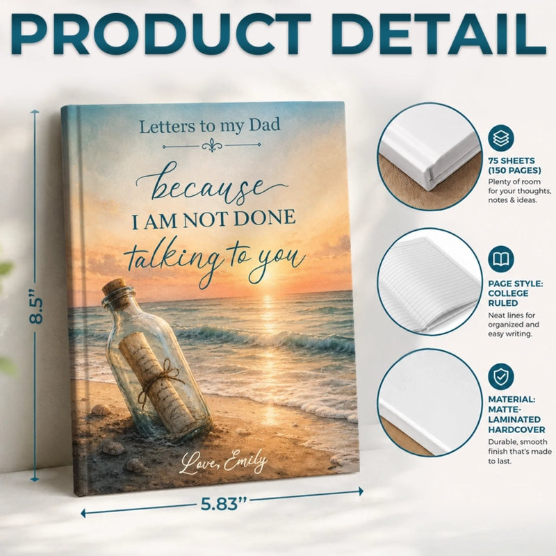 Custom Hardcover Journal - Personalized  Memorial Sympathy Gifts For Loss Of Mom, Dad - I Still Talk To You