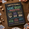 Custom Game Night Hardcover Journal - Personalized Birthday Gifts For Mom, Dad, Brother, Sister - Keep Score Play Hard Win