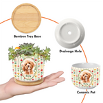 Custom Photo Home Decor Ceramic Plant Pot -  Personalized Pet Memorial Sympathy Gifts For Dogs, Cats - In Loving Memory