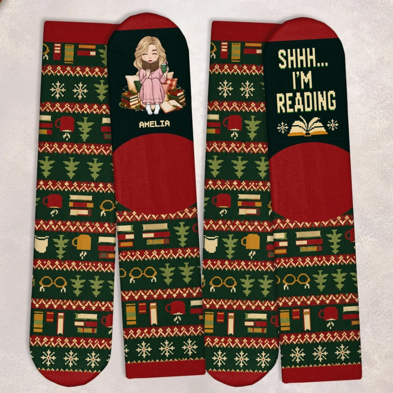 Custom Crew Socks - Personalized Bookish Gifts For Book Lovers, Bookworms, Readers - Sorry, I Have Plans