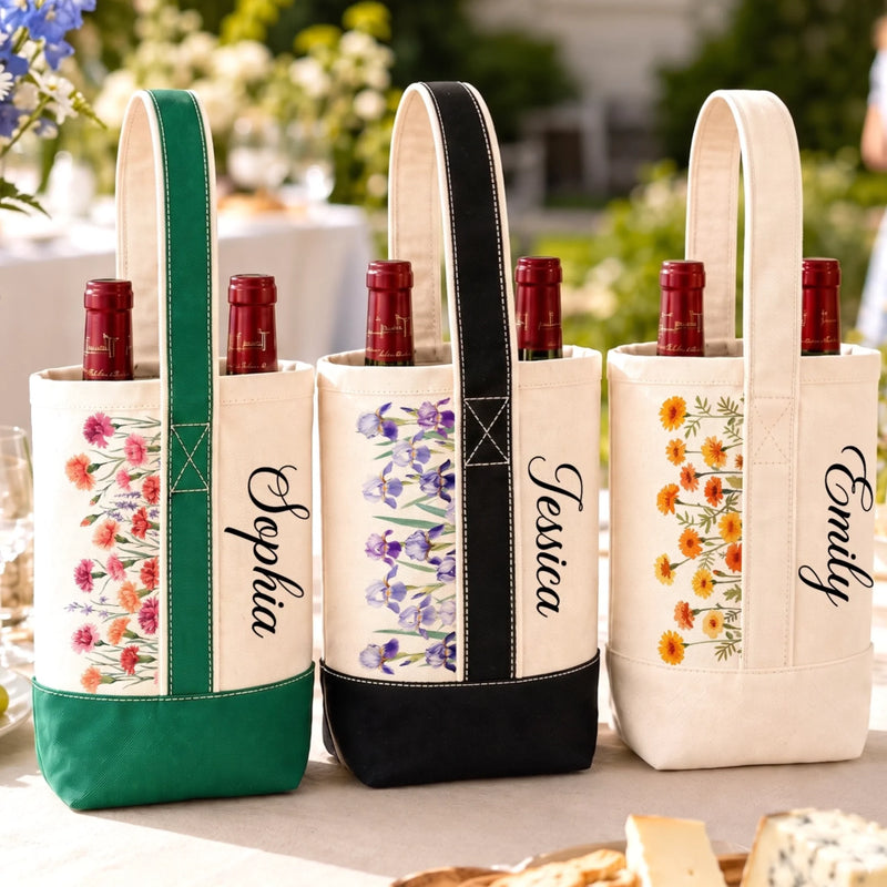Custom Wine Tote Bag - Personalized Birthday Gifts For Wife, Daughter, Besties, Sisters, Granddaughter, Grandma, Mom, Yourself - Own Your Kind Of Magic