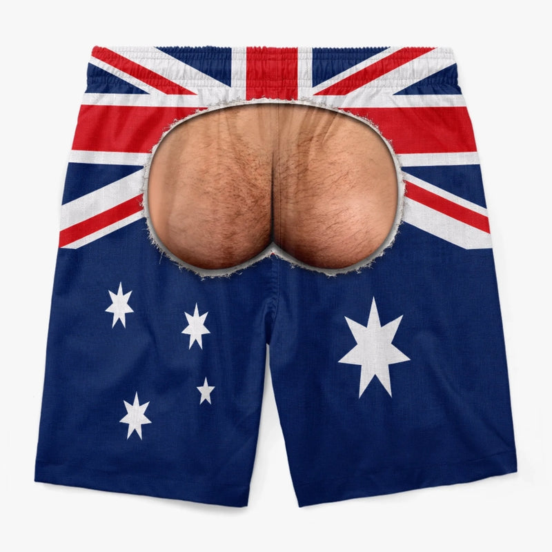 Custom Funny Men Swim Trunks - Personalized Summer Vacation And Travel Gifts For Husband, Son, Grandson, Brother, Grandpa, Dad, Yourself - Bottoms Up