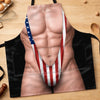 Custom Funny Patriotic Apron With Pocket - Personalized Birthday Gifts For Husband, Son, Grandson, Brother, Grandpa, Dad, Yourself - No Shame Just Gains