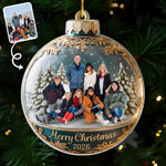 Custom Photo Acrylic Ornament - Personalized Christmas Birthday Gifts For Mom, Dad, Brother, Sister, Kids - Happiness Is Hanging Right Here