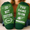 Custom Football Crew Socks - Personalized Christmas Birthday Football Gifts For Football Lovers, Sports Fans, Sports Lovers - Just Here For The Game