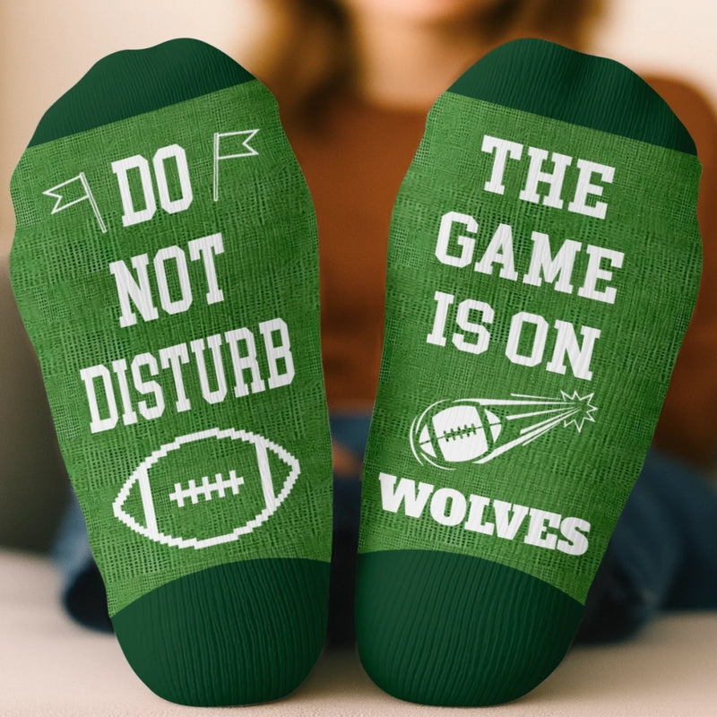 Custom Football Crew Socks - Personalized Christmas Birthday Football Gifts For Football Lovers, Sports Fans, Sports Lovers - Just Here For The Game