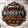 Custom BBQ Shaped Metal Sign - Personalized Grilling Gifts For BBQ Lovers, Husband, Son, Grandson, Brother, Grandpa, Dad, Yourself - Fire Up The Fun