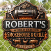 Custom BBQ Shaped Metal Sign - Personalized Grilling Gifts For BBQ Lovers, Husband, Son, Grandson, Brother, Grandpa, Dad, Yourself - Fire Up The Fun