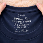 Custom Inside Neck Print T-Shirt - Personalized Anniversary Wedding Gifts For Husband And Wife, Him And Her - Whispered On Neck