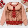 Custom Funny Ugly Sweatshirt - Personalized Christmas Birthday Gifts For Husband, Son, Grandson, Brother, Grandpa, Dad, Yourself - Dressed Up In Festive Tie