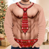 Custom Funny Ugly Sweatshirt - Personalized Christmas Birthday Gifts For Husband, Son, Grandson, Brother, Grandpa, Dad, Yourself - Dressed Up In Festive Tie
