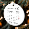 Custom Photo First Christmas Double-Sided Ceramic Ornament - Personalized Anniversary Christmas Wedding Gifts For Husband And Wife, Him And Her - Keepsake Of Love