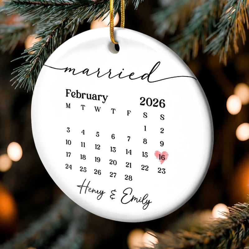 Custom Photo First Christmas Double-Sided Ceramic Ornament - Personalized Anniversary Christmas Wedding Gifts For Husband And Wife, Him And Her - Keepsake Of Love
