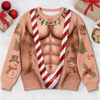 Custom Funny Patriotic Ugly Sweatshirt - Personalized Christmas Birthday Gifts For Husband, Son, Grandson, Brother, Grandpa, Dad, Yourself - Rocking Candy Cane Mankini Today