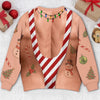 Custom Funny Patriotic Ugly Sweatshirt - Personalized Christmas Birthday Gifts For Husband, Son, Grandson, Brother, Grandpa, Dad, Yourself - Rocking Candy Cane Mankini Today