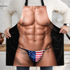 Custom Funny Patriotic Apron With Pocket - Personalized Birthday Gifts For Husband, Son, Grandson, Brother, Grandpa, Dad, Yourself - Cooking Is My Cardio