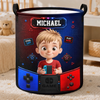 Custom Laundry Basket - Personalized Birthday Gifts For Kids - Press Start To Play