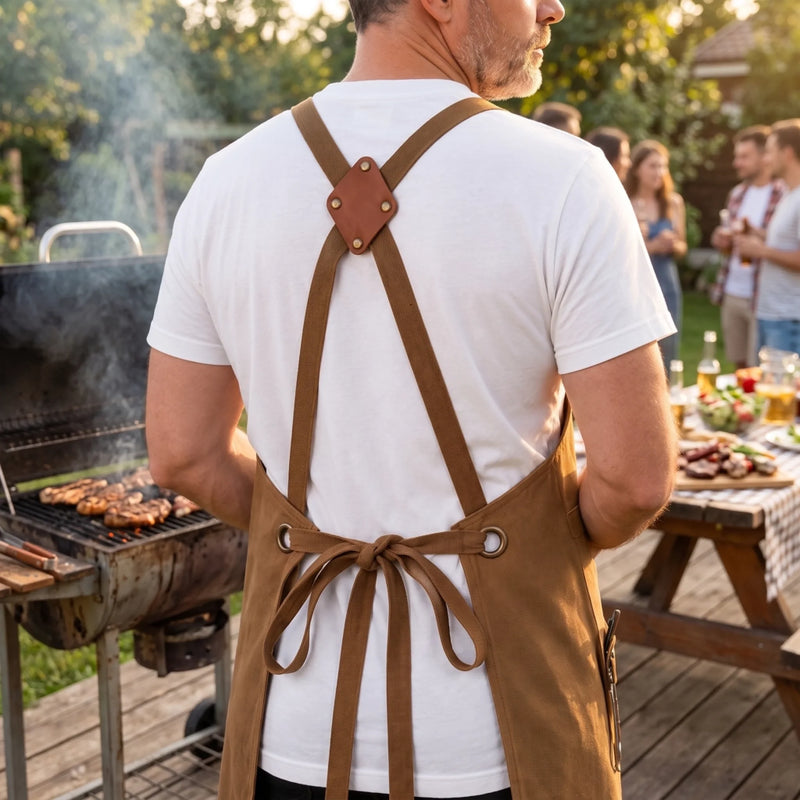 Custom Canvas Apron - Personalized Birthday Gifts For Husband, Son, Grandson, Brother, Grandpa, Dad, Yourself - Grill Sergeant On Duty
