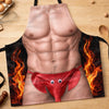 Custom Funny Apron With Pocket - Personalized Birthday Gifts For Husband, Son, Grandson, Brother, Grandpa, Dad, Yourself - Cooking Up Too Much Heat