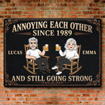 Custom Home Decor Metal Sign - Personalized  Anniversary Wedding Gifts For Husband And Wife, Him And Her - Growing Old And Strong Together
