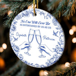 Custom Ceramic Ornament - Personalized Best Friend Christmas Birthday Gifts For Best Friends, Sisters, BFF - Side By Side