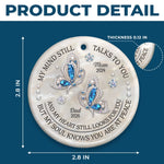 Custom Ceramic Ornament - Personalized Christmas Memorial Sympathy Gifts For Loss Of Mom, Dad - Gone But Never Forgotten