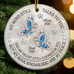 Custom Ceramic Ornament - Personalized Christmas Memorial Sympathy Gifts For Loss Of Mom, Dad - Gone But Never Forgotten