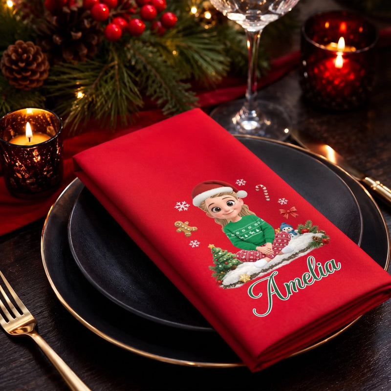 Custom Cotton Napkin - Personalized Christmas Birthday Gifts For Mom, Dad, Brother, Sister - Making Merry Memories