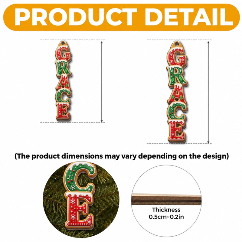 Custom Letter Wooden Ornament - Personalized Christmas Birthday Gifts For Mom, Dad, Brother, Sister - Gathered For Holiday Cheer