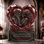Custom Gothic Skeleton Acrylic Plaque - Personalized Halloween Decor, Anniversary Wedding Gifts For Husband And Wife, Him And Her - Dark And Beautiful Love Moments