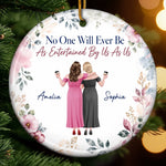 Custom Ceramic Ornament - Personalized Best Friend Christmas Birthday Gifts For Women, Besties, Sisters, BFF - Side By Side Still Together