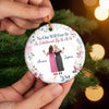 Custom Ceramic Ornament - Personalized Best Friend Christmas Birthday Gifts For Women, Besties, Sisters, BFF - Side By Side Still Together
