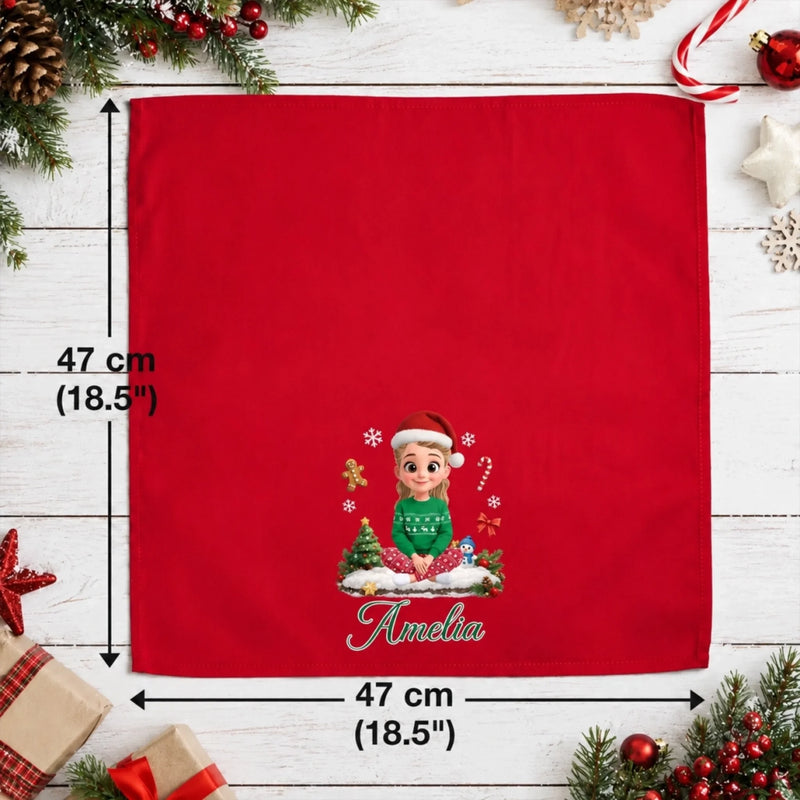 Custom Cotton Napkin - Personalized Christmas Birthday Gifts For Mom, Dad, Brother, Sister - Making Merry Memories