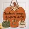Custom Pumpkin Wood Sign - Personalized Birthday Gifts For Grandma, Grandpa - Cozy Autumn Grandkids