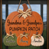 Custom Pumpkin Wood Sign - Personalized Birthday Gifts For Grandma, Grandpa - Cozy Autumn Grandkids