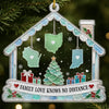 Custom Long Distance Acrylic Ornament - Personalized Christmas Birthday Gifts For Mom, Dad, Brother, Sister - Across The Map Connected Forever